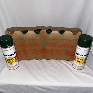 Vintage 1978 RustOleum Forest Green 1282 Spray Paint Can Full Unused Sleeve Of 6 - Picture 1 of 7