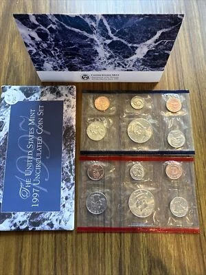 1997 US Mint Set 10 Coin Uncirculated Set Complete Philadelphia & Denver W/ OGP - Image 1 of 3