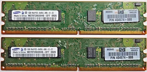 Samsung M378T2863EHS-CF7 2GB 2 x 1GB PC2-6400U DDR2 800 - Picture 1 of 1
