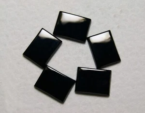 Long Rectangle Both Side Flat Back Natural Black Onyx 7x14mm To 12x24mm Gemstone - Picture 1 of 10