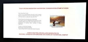 2011 Virginia "Hunter" Duck Stamp, VA24A, Self-Adhesive, Die Cut, Mini Sheet - Picture 1 of 2