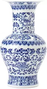 Blue and White Vase, Blue Vase, Chinoiserie Vase, Blue and White Ginger Jar Vase - Picture 1 of 12