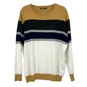 Paul Jones Herren Streifen Pullover Sweater weiß blau senfgelb Größe XL - Bild 1 von 10