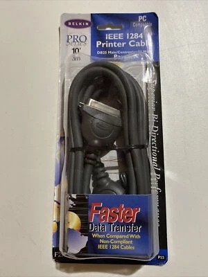 Belkin Pro Series 10' IEEE-1284, Male Parallel Printer Cable F2A046-10 - NEW - Image 1 of 4