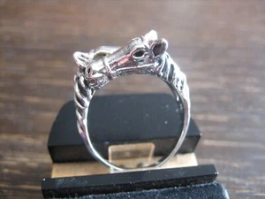 Pferde Ring 2 x Pferd Pony Hengst Stute Reiter Western RG 64 925er Silber NEU - Picture 1 of 3