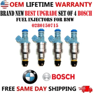 NEW Best Upgrade 4 Pieces BOSCH Fuel Injectors for 1987-1993 BMW 325i 2.5L V6 - Picture 1 of 4