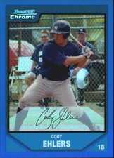 2007 (YANKEES) Bowman Chrome Prospects Blue Refractors #BC158 Cody Ehlers /150