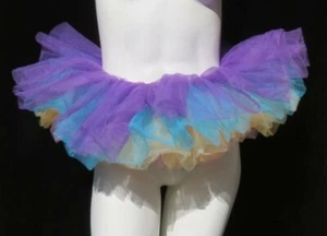 LEG AVENUE Women’s Multicolor Rainbow Mesh Elastic Waist Tutu One Size US S M - Picture 1 of 5