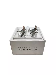 Men's Plane Brass Cuff Links - Picture 1 of 6