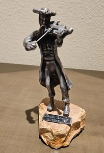 Israeli 925 Sterling Silver Electroform Fiddle Violin Player Statue Figurine - Picture 1 of 7