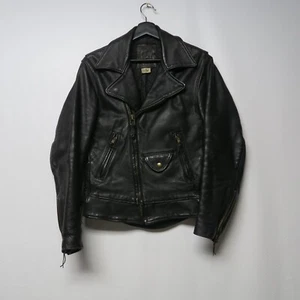 Chaqueta de moto de cuero Golden Bear vintage hecha en California EE. UU. ACME 36 XS - Imagen 1 de 20