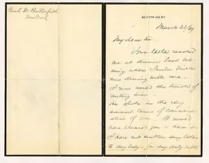Lettera firmata DANIEL BUTTERFIELD generale della guerra civile - Foto 1 di 4