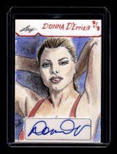 DONNA D'ERRICA  2014 LEAF MASTERWORKS POP CENTURY 1/1 SKETCH CARD BY STEWART