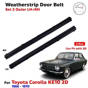 Weatherstrip Door Beltline Outer Front Set 2 Fits Toyota Corolla KE10 2D 1966-70 - Picture 1 of 6