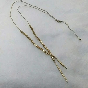 Goldfarbene Perlenkette Würfel - Bild 1 von 3