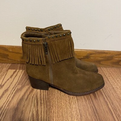 Botas al Tobillo Baretraps Mujer 8.5M Marrón Gamuza Boho Western Tachonado Flecos Wendell Foto 1 de 4