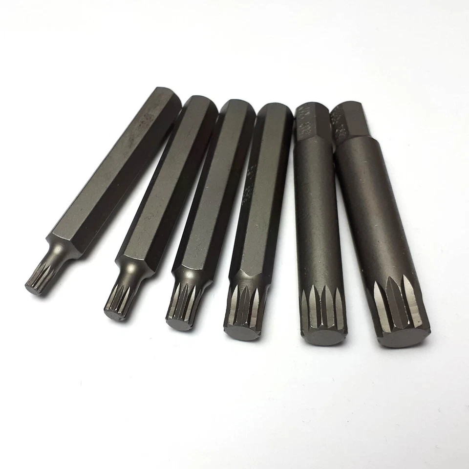 Bit Innenvielzahn XZN, Antrieb 10 mm (3/8"), Vielzahn Bits 75 mm lang M5-M14 mm