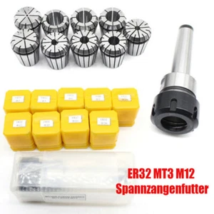 MK3 ER32 MANDRINO PER PINZE E PINZE DI SERRAGGIO ER32 SET 9 PZ PINZE DI SERRAGGIO ATTACCO - Foto 1 di 12