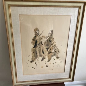 Rubin Reuven “Musicians” LE #130/200 - 28” X 35” Printed Authentication/Frame - Picture 1 of 6