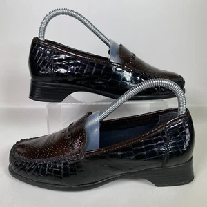 Rieker Crocodile Loafers Shoes UK 4.5 Women's Brown Red Antistress - Picture 1 of 9