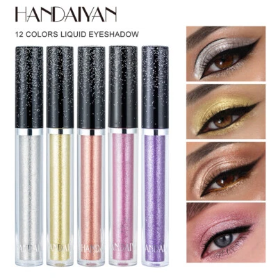 Liquid Eyeshadow Diamond Eye Shadow Waterproof Shimmer Glitter Make up 12 Colo ♪ - Image 1 of 4