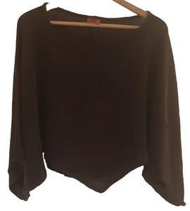 Oh My Gauze Vanna O/S Topper Chocolate Brown Asymmetrical Hem - Picture 1 of 4