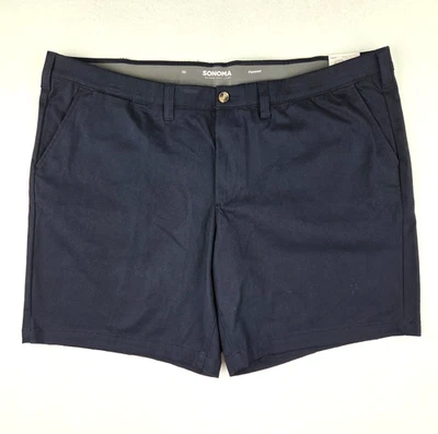Sonoma Mens Shorts Size 50 Casual Flat Front 9" Inseam Navy Blue NWT - Image 1 of 4