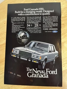 Vintage 1981 The New Ford Granada Original Print Ad Classic Automobile - Picture 1 of 8