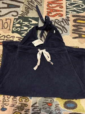 Mameluco de encubrimiento de tela de rizo Ralph Lauren para niña, azul marino 12-14 Foto 1 de 2