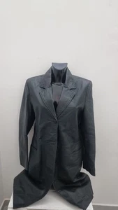 Conbipel Giacca In Vera Pelle Donna Woman Tg48 Nero AN17 - Picture 1 of 10