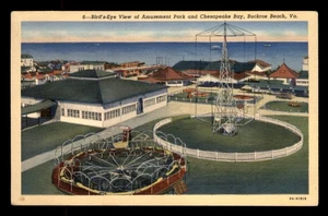 Buckroe Beach, VA Vogelperspektive Vergnügungspark und Chesapeake Bay - Bild 1 von 2
