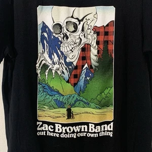 Camicia Uomo Zac Brown Band Out In The Middle Tour 2022 L Nera Stampa Grafica S/S - Foto 1 di 6