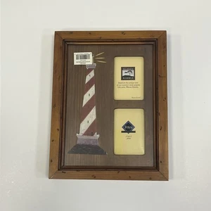 Warren Kimble Leuchtturm Holz Bilderrahmen Dekor 2,5x3,5" NEU - Bild 1 von 5