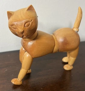Wood Articulated Posable CAT Figurine DRAWING POSE WITHOUT Stand CUTE!!! - Picture 1 of 13