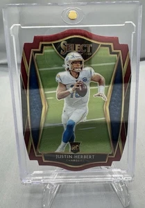 2020 Panini Select - Premier Level Justin Herbert #144 Red Prizm Die-Cut (RC) - Picture 1 of 2