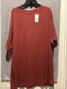 T-shirt uomo ROWM nuova con etichetta taglia 2XT marrone maglione manica corta $42 - Foto 1 di 4