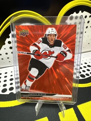 Dawson Mercer 2024-25 Upper Deck Series 2 Red Outburst /25 Parallel Card - Image 1 of 2