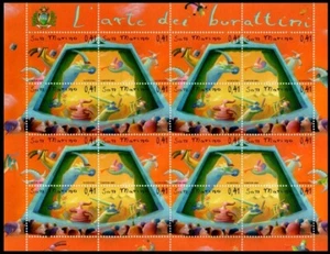SAN MARINO - 2003 BURATTINI SERIE DI 4 VALORI  IN MINIFOGLIO DI 16 MNH - Foto 1 di 1
