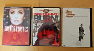 Lot of 3 Old Classic Films Dvd's DOCTOR FAUSTUS, BURN, JEREMIAH JOHNSON - Imagen 1 de 4