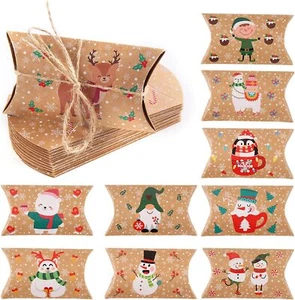LOKIPA Christmas Small Boxes, 36 Gift Pillow Boxes Candy Jewellery Box brown - Picture 1 of 7