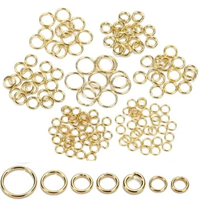 Gold Jump Rings - Ring Connectors Jewellery Craft Connector Many Sizes