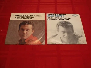 Bobby Vinton 7" 45 RPM Rain Rain Go Away Blue Velvet Epic – 5-9532 5-9614 1962-3 - Imagen 1 de 16