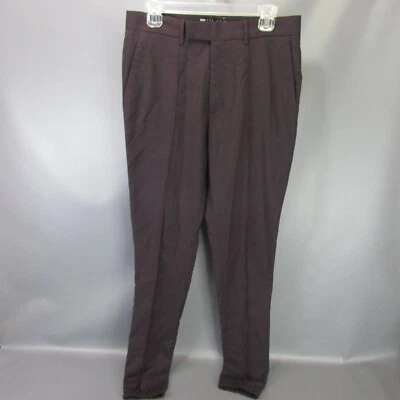 Asos Design Pleated Dress Pants Men's Size 32x34 Dark Purple Skinny Stretch Fit - Image 1 of 4