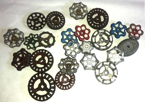 Mixed Group of 23 Vintage Water Faucet Handles Valve Industrial Art Steampunk Cover
