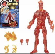 Hasbro Retro Marvel Legends Fantastic Human Torch Figure In Stock