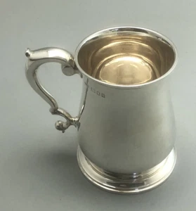 Georgian Style Silver Pint Mug JW Benson London 1934 423g CALZX - Picture 1 of 4