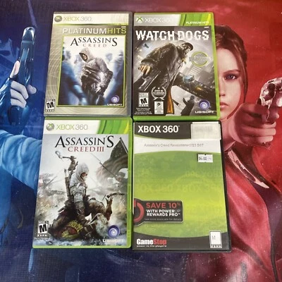 Assassin's Creed Lot 1,3, Revelations And Watch Dogs Open World Action Lot - Photo 1/4