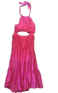 Flying Tomato Women’s Halter Dress Cut Out Mid Ruffled Bottom Size L NWT - Picture 1 of 6