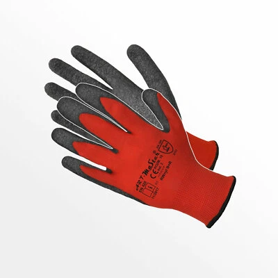 PROFI Arbeitshandschuhe Garten Montagehandschuhe Gloves Latex ROT Gr 7 bis 11