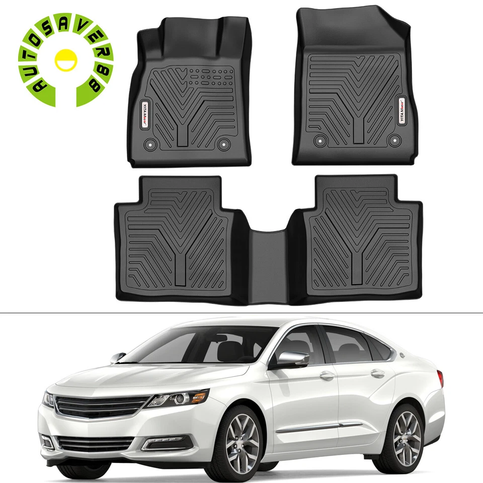 3D Floor Mats for 2014-2020 Chevy Impala All Season TPE 1st + 2nd Row TPE Liners Foto 1 de 4